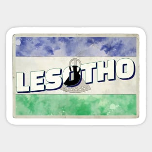 Lesotho Vintage style retro souvenir Sticker